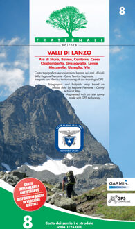 Wandelkaart 8 Valli di Lanzo | Fraternali Editore