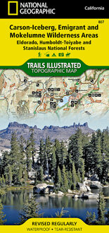 Wandelkaart 807 Topographic Map Guide Carson-Iceberg, Emigrant, & Mokelumne Wilderness Areas - Eldorado, Humboldt-Toiyabe, and Stanislaus National Forests /CA | National Geographic