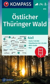 Wandelkaart 813 Östlicher Thüringer Wald | Kompass