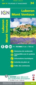 Wandelkaart - Fietskaart 75034 Luberon - Mont Ventoux | IGN - Institut Géographique National