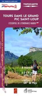 Wandelkaart T341 Tours dans le Grand Pic Saint-Loup | FFRP