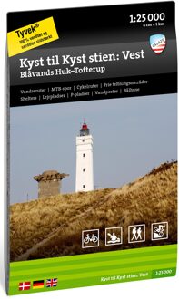 Wandelkaart Terrängkartor Kyst til Kyst stien: West - Coast to Coast path West | Denemarken | Calazo