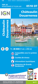 Wandelkaart - Topografische kaart 0518OT Chateaulin, Douarnenez, Locronan, Ménez Hom, Le Faou | IGN - Institut Géographique National