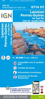 Wandelkaart - Topografische kaart 0714OT Perros-Guirec, Lannion, Trégastel-Plage, Trébeurden, Côte de Granit Rose | IGN - Institut Géographique National