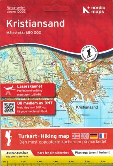 Wandelkaart - Topografische kaart 10002 Norge Serien Kristiansand | Nordeca