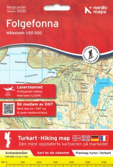 Wandelkaart - Topografische kaart 10030 Norge Serien Folgefonna | Nordeca