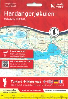 Wandelkaart - Topografische kaart 10039 Norge Serien Hardangerjøkulen | Nordeca
