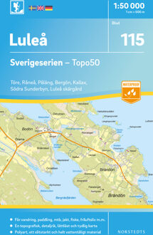 Wandelkaart - Topografische kaart 115 Sverigeserien Luleå | Norstedts