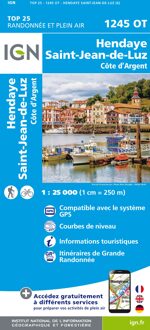 Wandelkaart - Topografische kaart 1245OT Hendaye - St.Jean de Luz - Cote d'Argent | IGN - Institut Géographique National