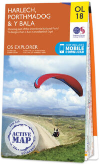 Wandelkaart - Topografische kaart 18 OS Explorer Map | Active Harlech / Porthmadog / Bala/Y Bala | Ordnance Survey