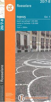 Wandelkaart - Topografische kaart 20/7-8 Topo25 Roeselare | NGI - Nationaal Geografisch Instituut