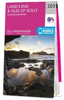 Wandelkaart - Topografische kaart 203 Landranger Land's End & Isles of Scilly, St Ives & Lizard Point | Ordnance Survey