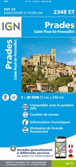 Wandelkaart - Topografische kaart 2348ET Prades, Sournia, Vinca, St.Paul-de-Fenouillet | IGN - Institut Géographique National