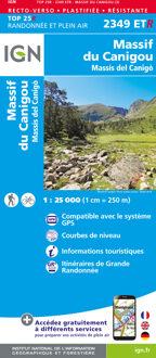 Wandelkaart - Topografische kaart 2349ETR Massif du Canigou | IGN - Institut Géographique National