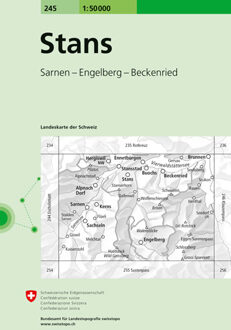 Wandelkaart - Topografische kaart 245 Stans | Swisstopo