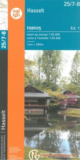 Wandelkaart - Topografische kaart 25/7-8 Topo25 Hasselt | NGI - Nationaal Geografisch Instituut