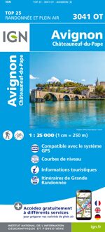 Wandelkaart - Topografische kaart 3041OT Avignon | IGN - Institut Géographique National