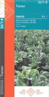 Wandelkaart - Topografische kaart 32/7-8 Topo25 Tienen | NGI - Nationaal Geografisch Instituut