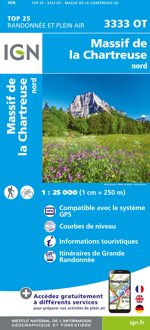 Wandelkaart - Topografische kaart 3333OT Massif de la Chartreuse Nord | IGN - Institut Géographique National