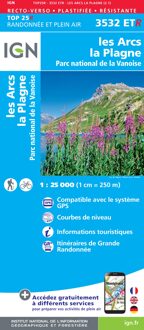 Wandelkaart - Topografische kaart 3532ETR les Arcs - La Plagne | IGN - Institut Géographique National