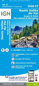 Wandelkaart - Topografische kaart 3540ET Haute Vallée du Var | IGN - Institut Géographique National