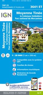 Wandelkaart - Topografische kaart 3641ET Moyenne Tinée | IGN - Institut Géographique National