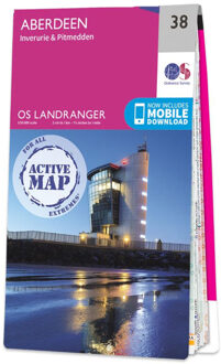 Wandelkaart - Topografische kaart 38 Landranger Active Aberdeen | Ordnance Survey