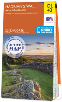 Wandelkaart - Topografische kaart 43 OS Explorer Map | Active Hadrian's Wall / Haltwhistle / Hexham area | Ordnance Survey