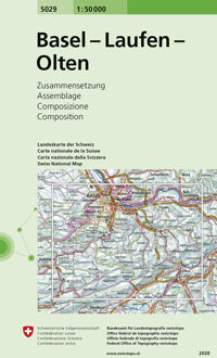 Wandelkaart - Topografische kaart 5029 Basel - Laufen - Olten | Swisstopo