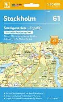 Wandelkaart - Topografische kaart 61 Sverigeserien Stockholm | Norstedts