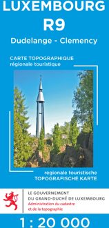 Wandelkaart - Topografische kaart R9 Luxemburg Dudelange - Clemency - Luxembourg | Topografische dienst Luxemburg