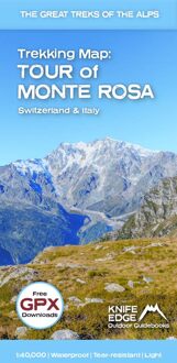 Wandelkaart Tour of Monte Rosa Trekking Map | Knife Edge Outdoor