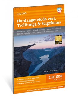 Wandelkaart Turkart Hardangervidda vest - west, Trolltunga, Folgefonna | Noorwegen | Calazo
