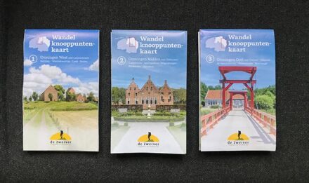 Wandelknooppuntenkaart - Wandelkaart Groningen provincie west - midden - oost (3 kaarten) | Reisboekwinkel de Zwerver