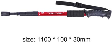 Wandelstokken Klassieke Delicate Trekking Pole 4 Secties Telescopische Cane Stick Steunpilaar Voor Outdoor Wandelen Wandelen rood