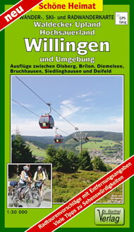 Wander-, Ski- und Radwanderkarte Waldecker Upland, Hochsauerland, Willingen und Umgebung 1:30 000