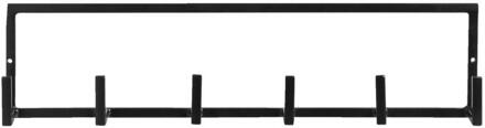 Wandhaak Aken 6 Haaks - 12x50x8 Cm - Metaal - Zwart