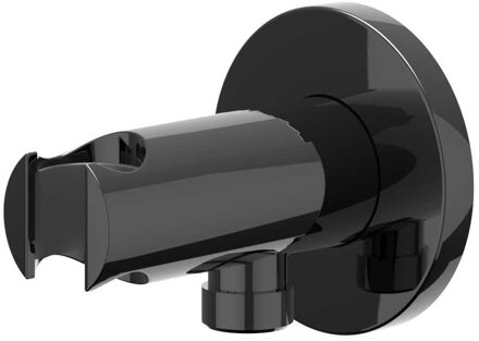 Wandhouder - geïntegreerde wateruitlaat - 1/2 - Zwart chroom PVD 6900207 Zwart Chroom glans