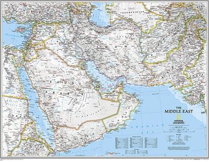 Wandkaart 20079 Midden-Oosten - Middle East | 76 x 58 cm | National Geographic