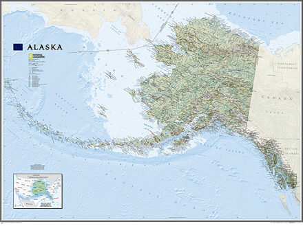 Wandkaart 20587 Alaska | 103 x 78 cm | National Geographic