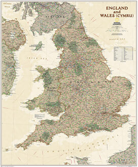 Wandkaart 20667 Engeland en Wales, antiek, 76 x 91 cm | National Geographic