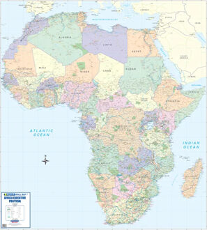 Wandkaart Africa executive Political 2-delig | 176 x 160 cm | MapStudio