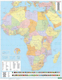 Wandkaart Africa Political | 99 x 124 cm | Freytag & Berndt