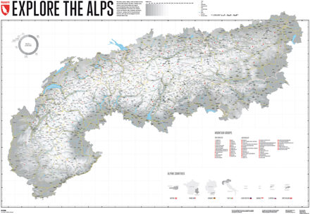 Wandkaart Alpen Gestalten | 140 x 100 cm | Marmota Maps