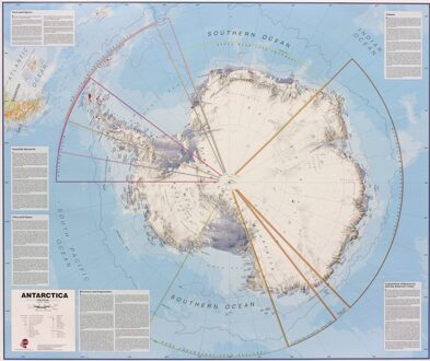 Wandkaart Antarctica - Zuidpool, 120 x 100 cm | Maps International