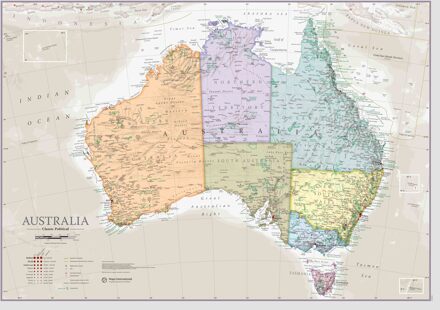 Wandkaart Classic Australië | 60 x 42 cm | Maps International