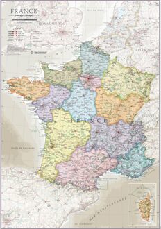 Wandkaart Classic Frankrijk | 60 x 42 | Maps International