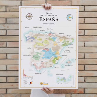 Wandkaart Espana mapa de los vinos | Wijnkaart van Spanje | 50 x 70 cm | La carte des vins