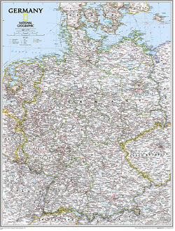 Wandkaart Germany - Duitsland, 58 x 76 cm | National Geographic