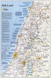 Wandkaart Holy Land - Israël, 53 x 80 cm | National Geographic